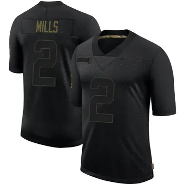 Nike Jalen Mills Men's Limited New England Patriots Black 2020 Salute To Service Jersey