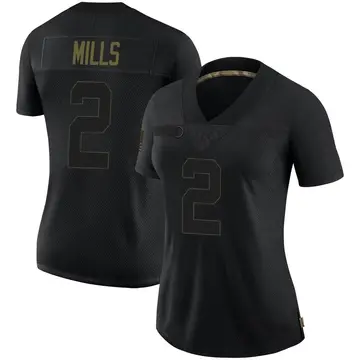 Nike Jalen Mills Women's Limited New England Patriots Black 2020 Salute To Service Jersey
