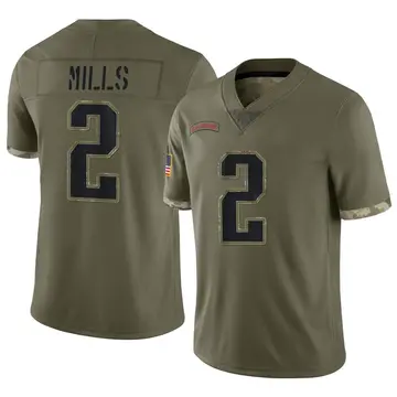 Nike Jalen Mills Youth Limited New England Patriots Olive 2022 Salute To Service Jersey