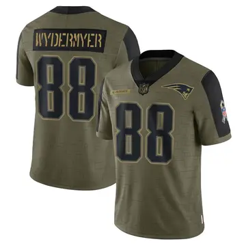 Nike Jalen Wydermyer Men's Limited New England Patriots Olive 2021 Salute To Service Jersey