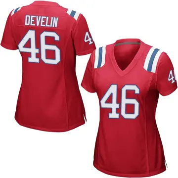 Nike James Develin Women's Game New England Patriots Red Alternate Jersey
