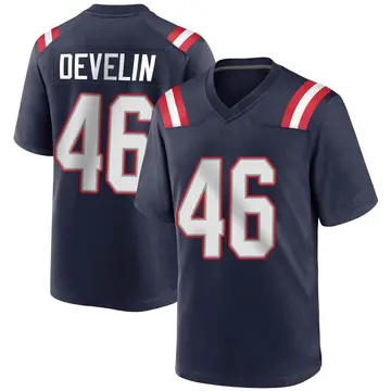 Nike James Develin Youth Game New England Patriots Navy Blue Team Color Jersey