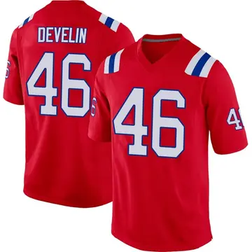 Nike James Develin Youth Game New England Patriots Red Alternate Jersey
