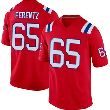 Nike James Ferentz Men's Game New England Patriots Red Alternate Jersey