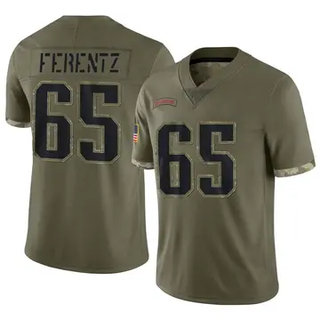 Nike James Ferentz Men's Limited New England Patriots Olive 2022 Salute To Service Jersey