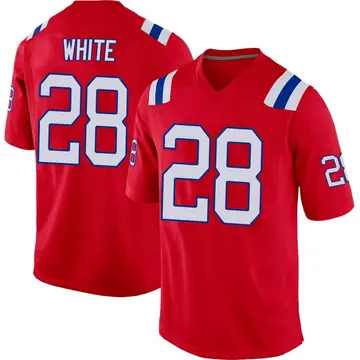 Nike James White Men's Game New England Patriots Red Alternate Jersey