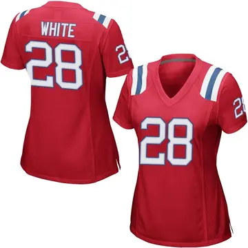Nike James White Women's Game New England Patriots Red Alternate Jersey