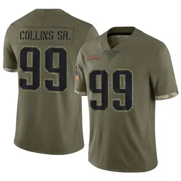 Nike Jamie Collins Sr. Men's Limited New England Patriots Olive 2022 Salute To Service Jersey