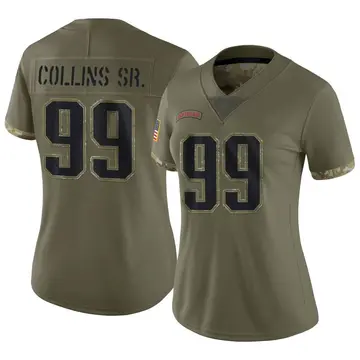 Nike Jamie Collins Sr. Women's Limited New England Patriots Olive 2022 Salute To Service Jersey