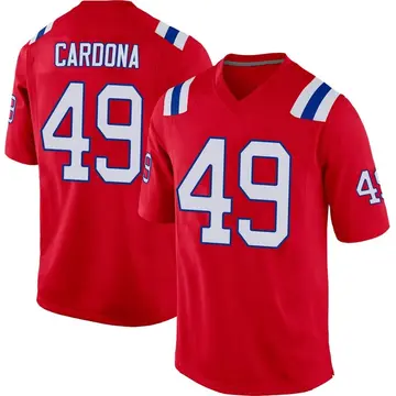 Nike Joe Cardona Men's Game New England Patriots Red Alternate Jersey