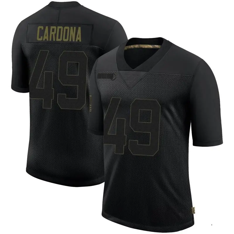 Nike Joe Cardona Men's Limited New England Patriots Black 2020 Salute To Service Jersey