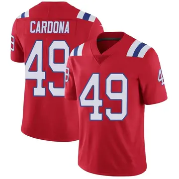 Nike Joe Cardona Men's Limited New England Patriots Red Vapor Untouchable Alternate Jersey