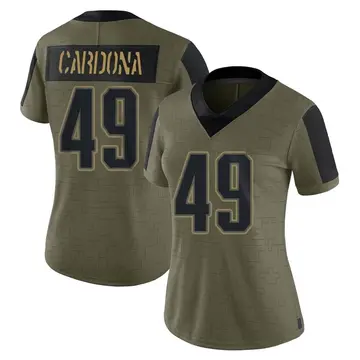 Nike Joe Cardona Women's Limited New England Patriots Olive 2021 Salute To Service Jersey