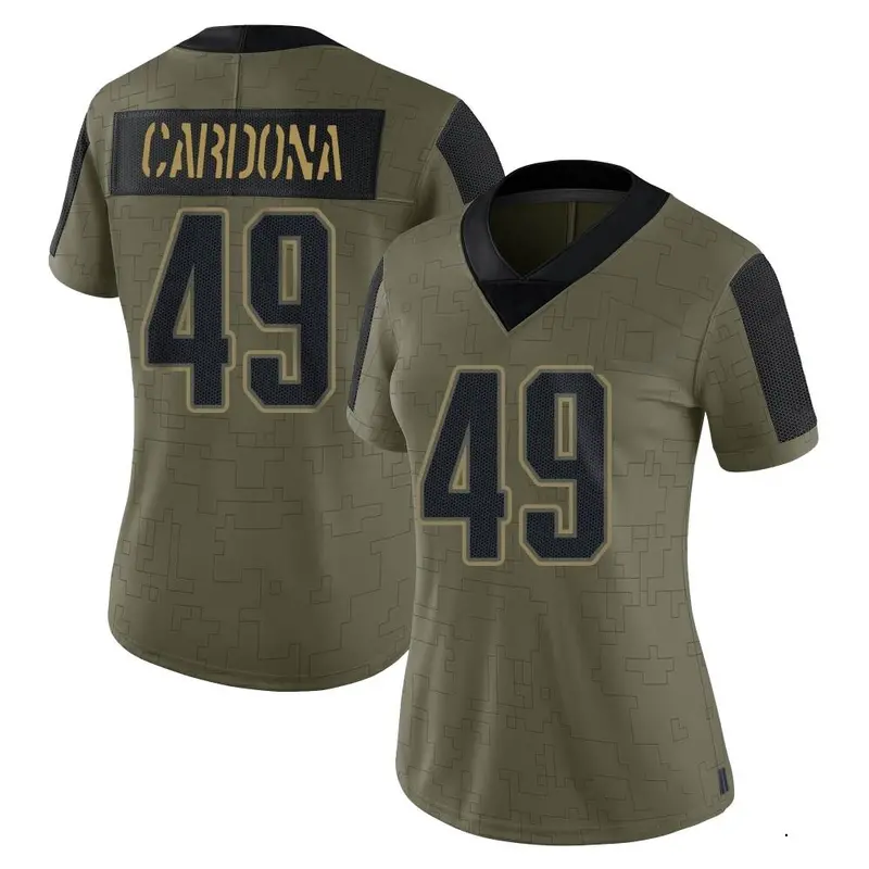Nike Joe Cardona Women's Limited New England Patriots Olive 2021 Salute To Service Jersey