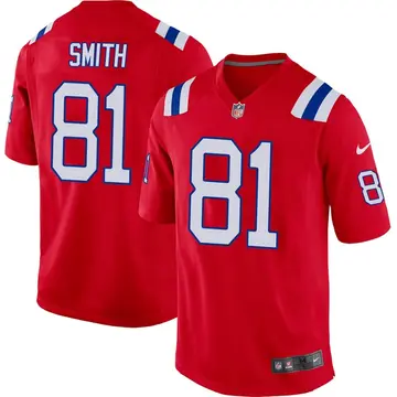 Nike Jonnu Smith Youth Game New England Patriots Red Alternate Jersey