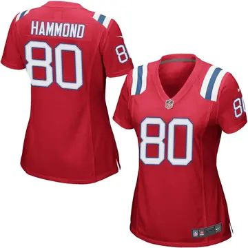 Nike Josh Hammond Women's Game New England Patriots Red Alternate Jersey
