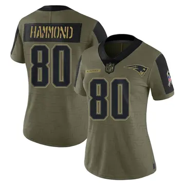Nike Josh Hammond Women's Limited New England Patriots Olive 2021 Salute To Service Jersey
