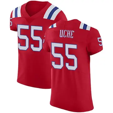 Nike Josh Uche Men's Elite New England Patriots Red Vapor Untouchable Alternate Jersey