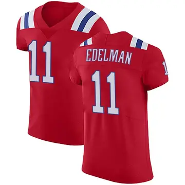 Nike Julian Edelman Men's Elite New England Patriots Red Vapor Untouchable Alternate Jersey