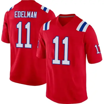 Nike Julian Edelman Men's Game New England Patriots Red Alternate Jersey