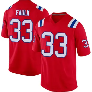 Nike Kevin Faulk Men's Game New England Patriots Red Alternate Jersey