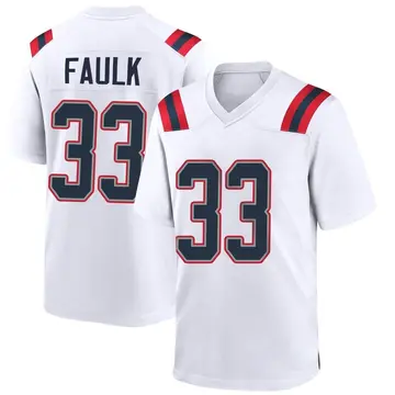 Nike Kevin Faulk Men's Game New England Patriots White Jersey