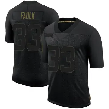 Nike Kevin Faulk Men's Limited New England Patriots Black 2020 Salute To Service Jersey