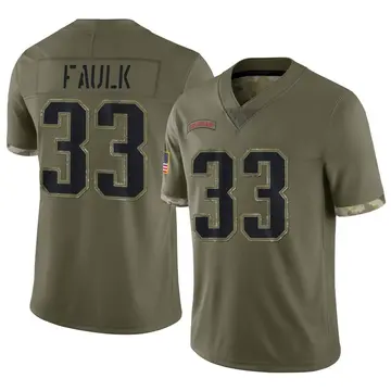Nike Kevin Faulk Men's Limited New England Patriots Olive 2022 Salute To Service Jersey