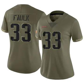 Nike Kevin Faulk Women's Limited New England Patriots Olive 2022 Salute To Service Jersey