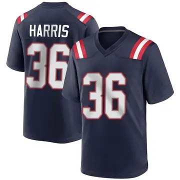 Nike Kevin Harris Men's Game New England Patriots Navy Blue Team Color Jersey