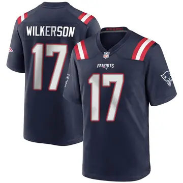 Nike Kristian Wilkerson Men's Game New England Patriots Navy Blue Team Color Jersey