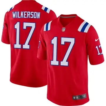 Nike Kristian Wilkerson Men's Game New England Patriots Red Alternate Jersey