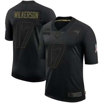 Nike Kristian Wilkerson Men's Limited New England Patriots Black 2020 Salute To Service Jersey