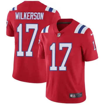 Nike Kristian Wilkerson Men's Limited New England Patriots Red Vapor Untouchable Alternate Jersey