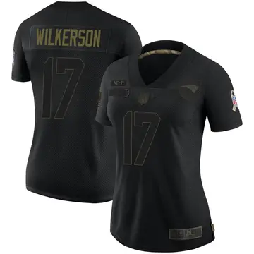 Nike Kristian Wilkerson Women's Limited New England Patriots Black 2020 Salute To Service Jersey