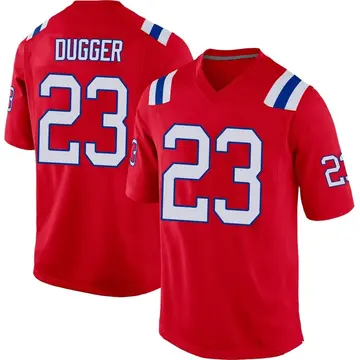 Nike Kyle Dugger Men's Game New England Patriots Red Alternate Jersey