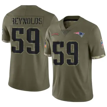 Nike LaRoy Reynolds Men's Limited New England Patriots Olive 2022 Salute To Service Jersey
