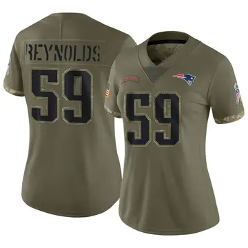 Nike LaRoy Reynolds Women's Limited New England Patriots Olive 2022 Salute To Service Jersey