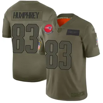 Nike Lil'Jordan Humphrey Men's Limited New England Patriots Camo 2019 Salute to Service Jersey