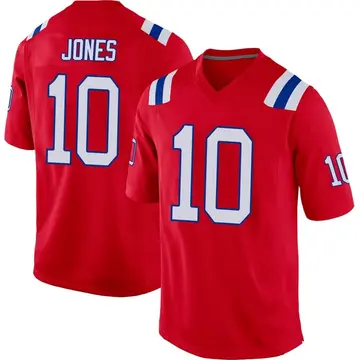 Nike Mac Jones Youth Game New England Patriots Red Alternate Jersey