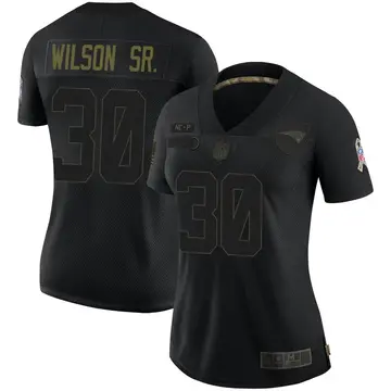 Nike Mack Wilson Sr. Women's Limited New England Patriots Black 2020 Salute To Service Jersey