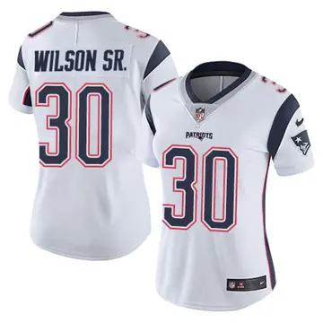 Nike Mack Wilson Sr. Women's Limited New England Patriots White Vapor Untouchable Jersey