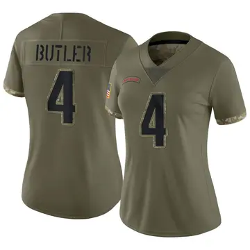 Nike Malcolm Butler Women's Limited New England Patriots Olive 2022 Salute To Service Jersey
