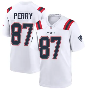 Nike Malcolm Perry Men's Game New England Patriots White Jersey