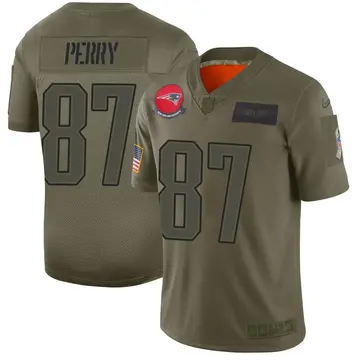 Nike Malcolm Perry Men's Limited New England Patriots Camo 2019 Salute to Service Jersey