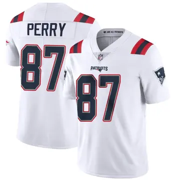 Nike Malcolm Perry Men's Limited New England Patriots White Vapor Untouchable Jersey