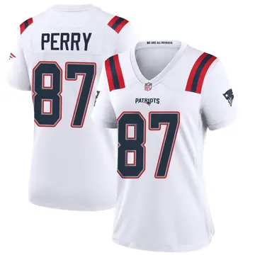 Nike Malcolm Perry Women's Game New England Patriots White Jersey