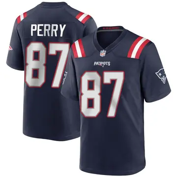 Nike Malcolm Perry Youth Game New England Patriots Navy Blue Team Color Jersey
