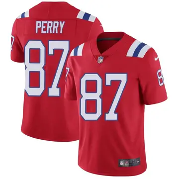 Nike Malcolm Perry Youth Limited New England Patriots Red Vapor Untouchable Alternate Jersey