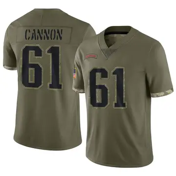 Nike Marcus Cannon Men's Limited New England Patriots Olive 2022 Salute To Service Jersey